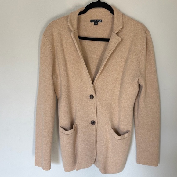 J. Crew Jackets & Blazers - J. Crew Mercantile Tan Sweater Blazer Size Small 100% Cotton